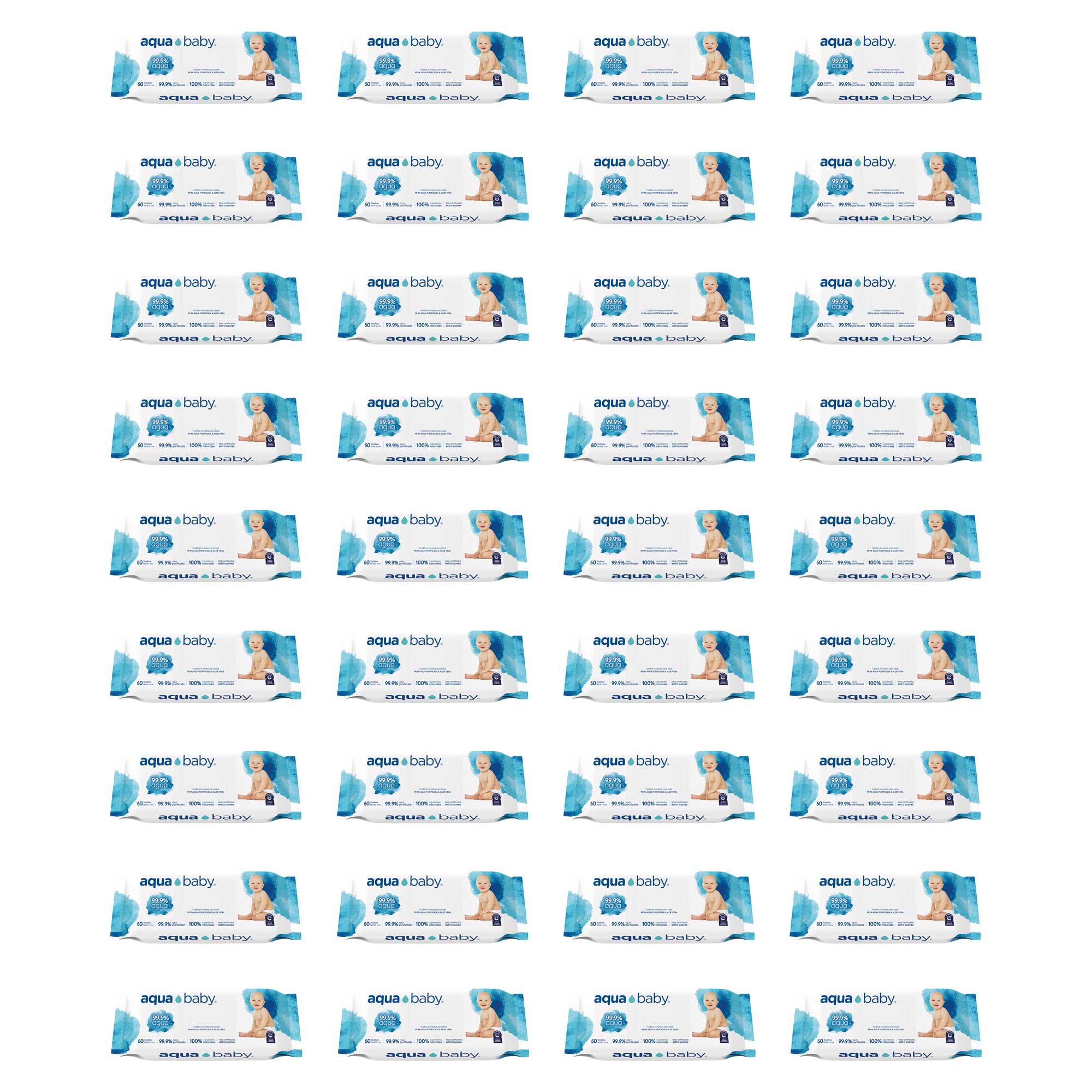 Aqua Baby 36 Bolsas de 60 Toallitas Húmedas